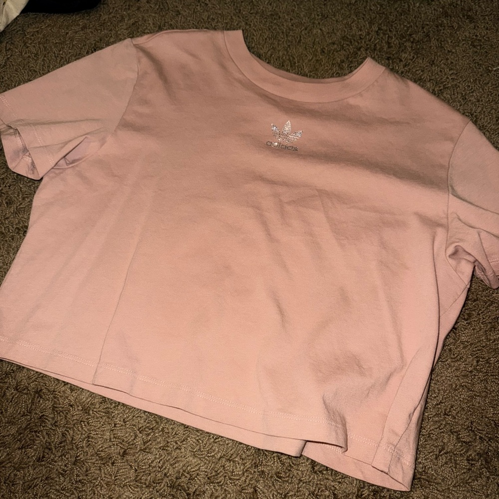 Adidas Light Pink Cropped Tee